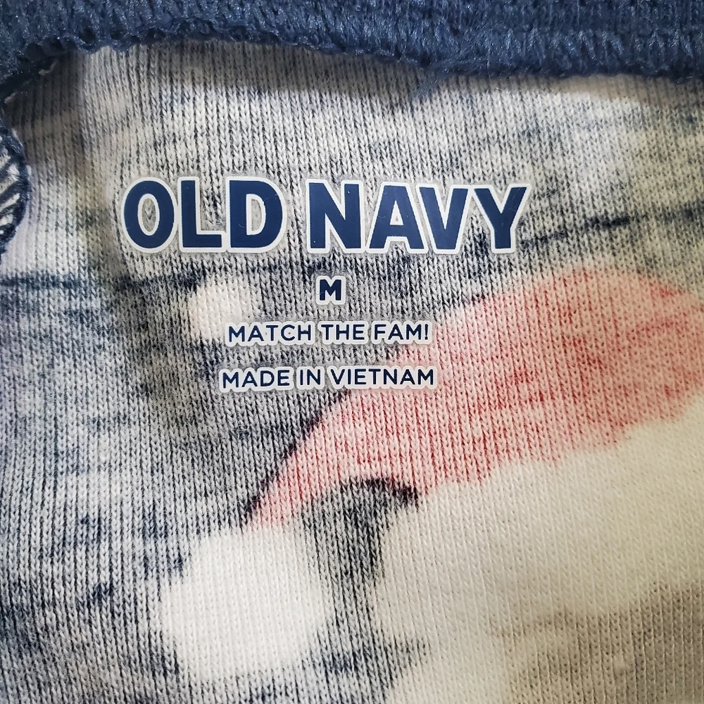 K1281 * Old Navy African American Santa Pajama Bottoms Navy Blue Size M NWT
